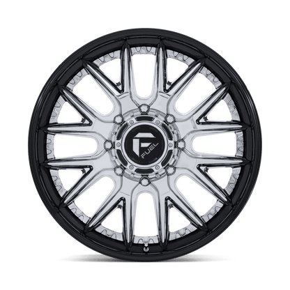 24x8.25 Fuel D407 Catalyst Chrome Gloss Black DUALLY FRONT Wheel 8x210 (105mm)