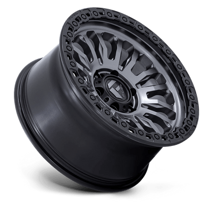 17x8.5 Fuel FC857 Rincon Matte Gunmetal With Black Lip Wheel 5x5 (-1mm)