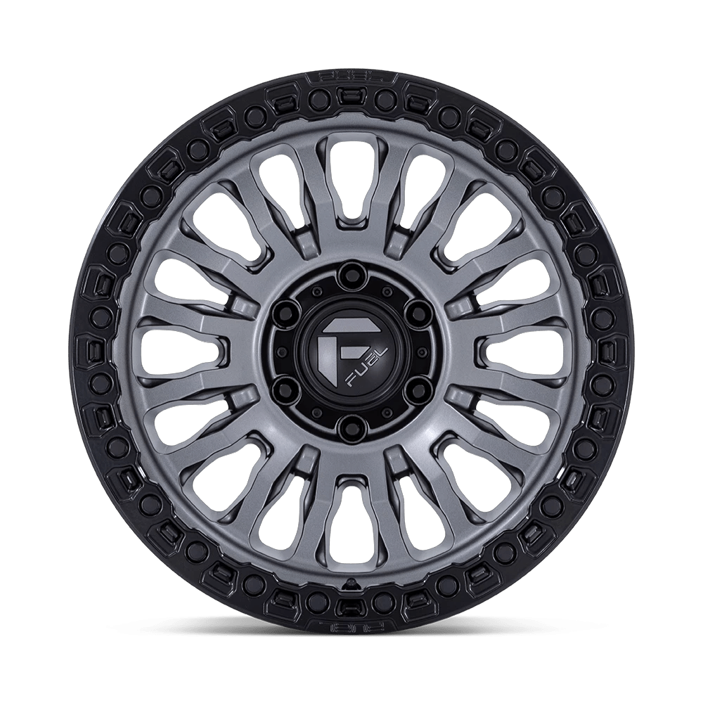 17x8.5 Fuel FC857 Rincon Matte Gunmetal With Black Lip Wheel 5x5 (-1mm)
