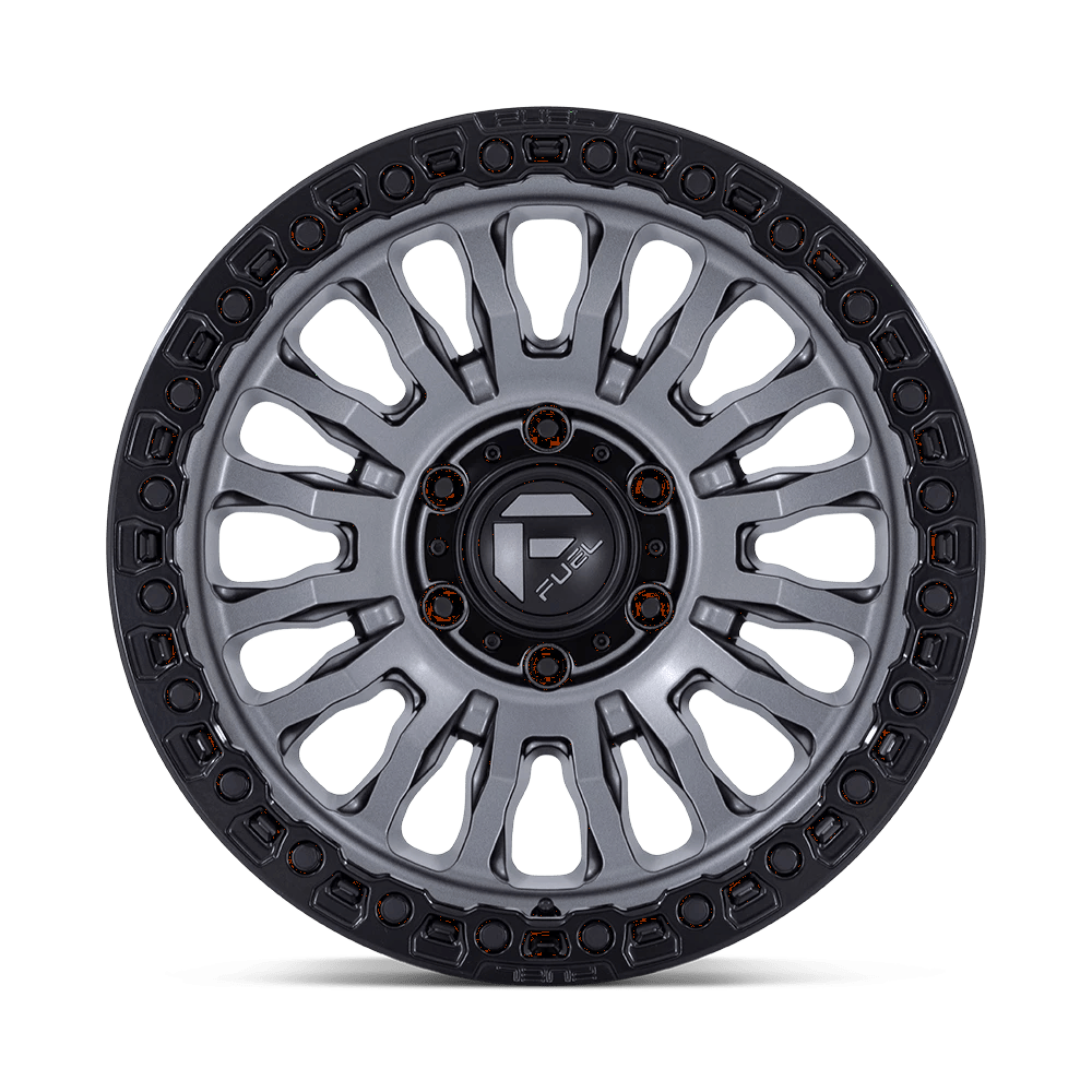 17x8.5 Fuel FC857 Rincon Matte Gunmetal With Black Lip Wheel 5x5 (-1mm)