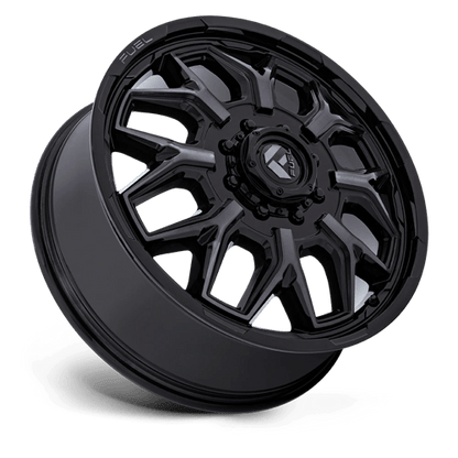20x8.25 Fuel Off-Road D875 Flux Black Brushed DUALLY FRONT Wheel 8x200 (104mm)
