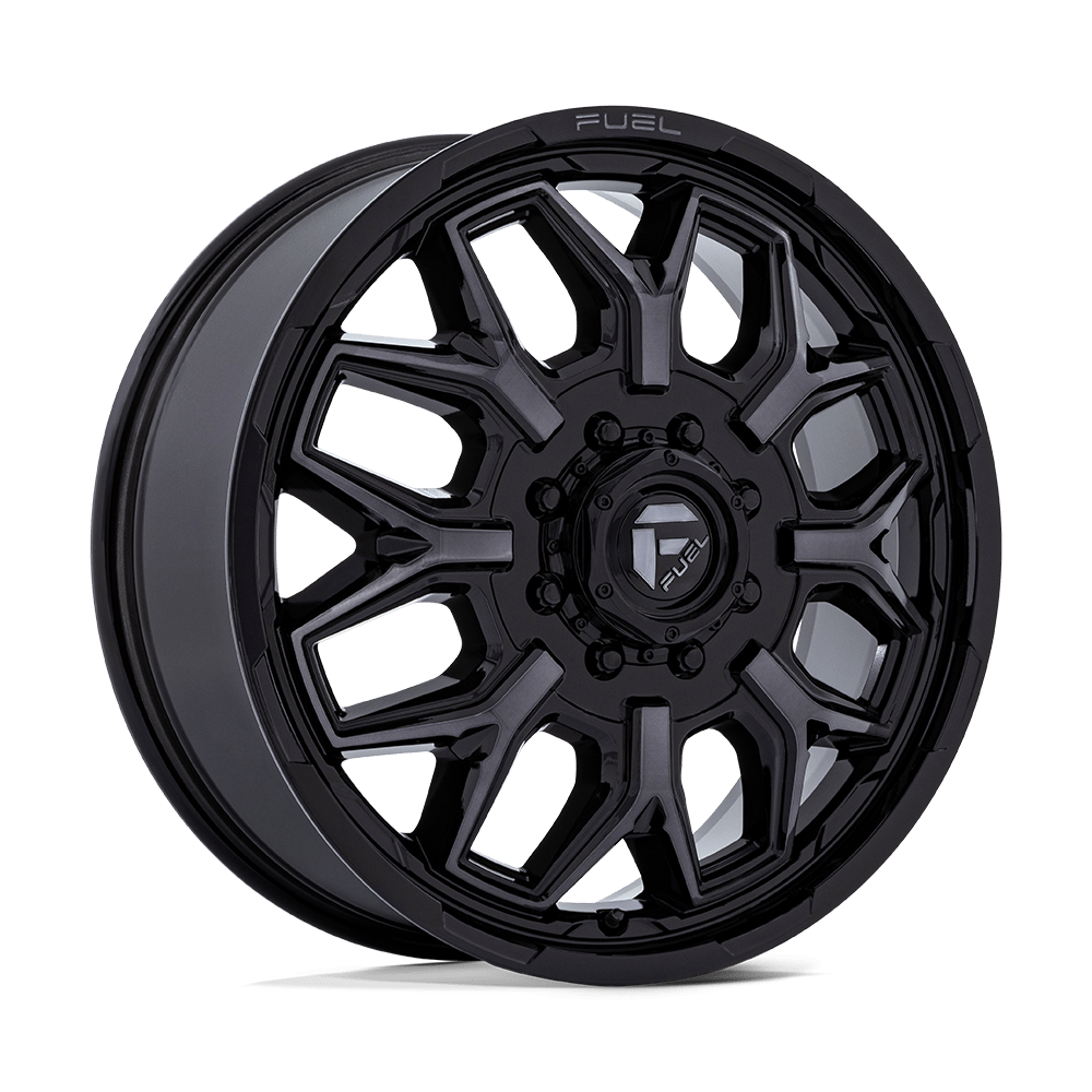20x8.25 Fuel Off-Road D875 Flux Black Brushed DUALLY FRONT Wheel 8x210 (104mm)