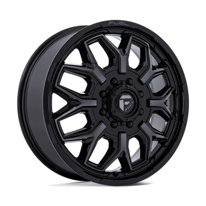 20x8.25 Fuel Off-Road D875 Flux Black Brushed DUALLY FRONT Wheel 8x170 (104mm)