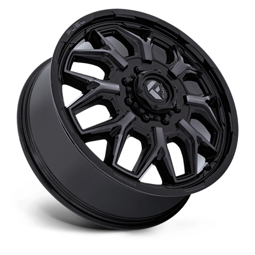 22x8.25 Fuel Off-Road D875 Flux Black Brushed DUALLY FRONT Wheel 8x200 (104mm)