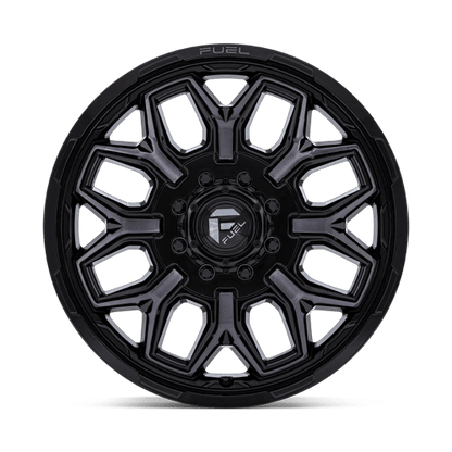 22x8.25 Fuel Off-Road D875 Flux Black Brushed DUALLY FRONT Wheel 8x6.5 (104mm)