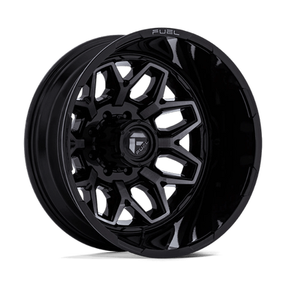 22x8.25 Fuel Off-Road D875 Flux Black Brushed DUALLY REAR Wheel 8x6.5 (-201mm)