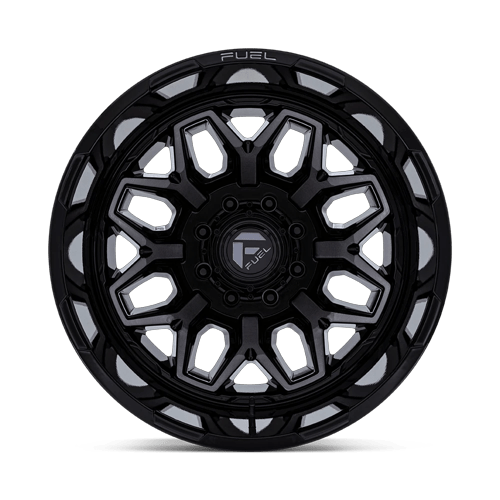 22x8.25 Fuel Off-Road D875 Flux Black Brushed DUALLY REAR Wheel 8x200 (-201mm)