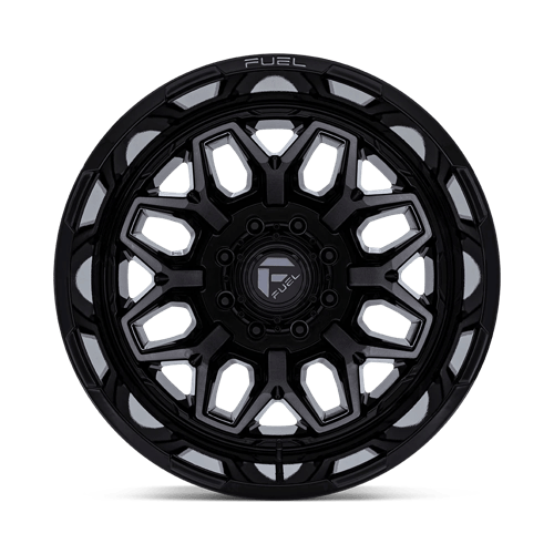 22x8.25 Fuel Off-Road D875 Flux Black Brushed DUALLY REAR Wheel 8x170 (-201mm)