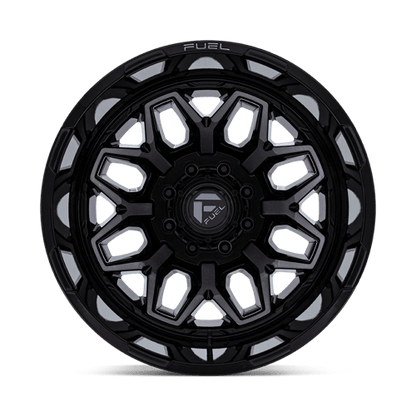 22x8.25 Fuel Off-Road D875 Flux Black Brushed DUALLY REAR Wheel 8x170 (-201mm)
