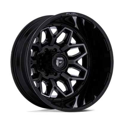 20x8.25 Fuel Off-Road D875 Flux Black Brushed DUALLY REAR Wheel 8x200 (-227mm)