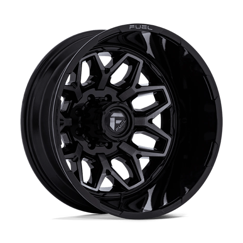 22x8.25 Fuel Off-Road D875 Flux Black Brushed DUALLY REAR Wheel 8x170 (-227mm)
