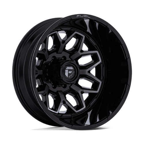 22x8.25 Fuel Off-Road D875 Flux Black Brushed DUALLY REAR Wheel 8x6.5 (-240mm)