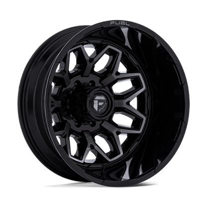 20x8.25 Fuel Off-Road D875 Flux Black Brushed DUALLY REAR Wheel 8x210 (-246mm)
