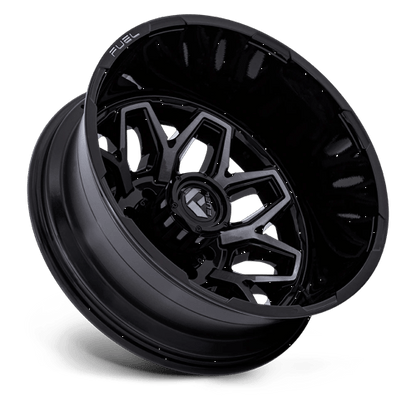 22x8.25 Fuel Off-Road D875 Flux Black Brushed DUALLY REAR Wheel 8x210 (-246mm)