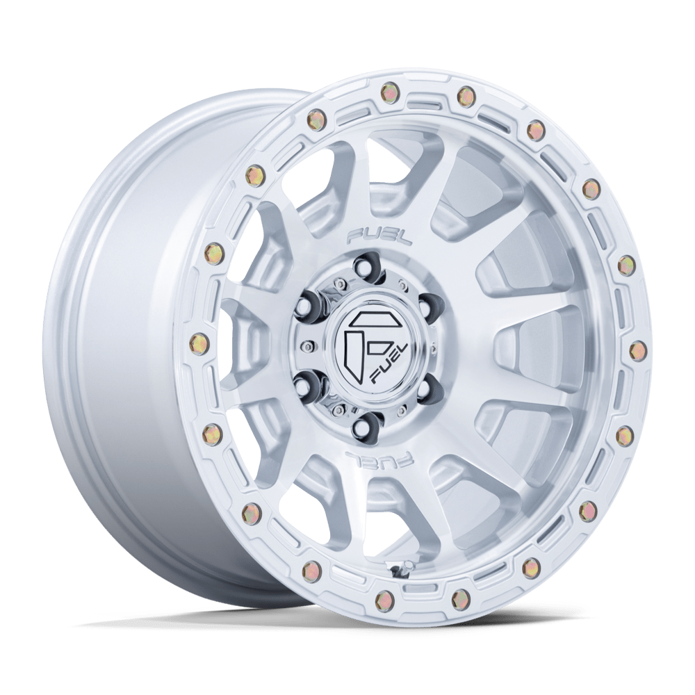 17x9 Fuel FC884 Fortress Glossy Silver W/ Machined Face Wheel 6x5.5 (-12mm)
