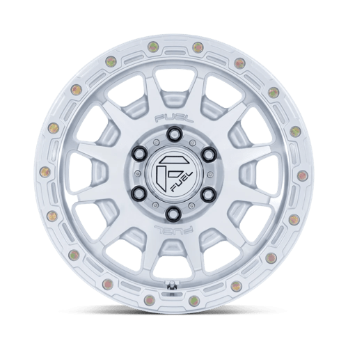 17x8.5 Fuel Off-Road FC884 Fortress Gloss Silver Machined Face Wheel 5x5 (25mm)