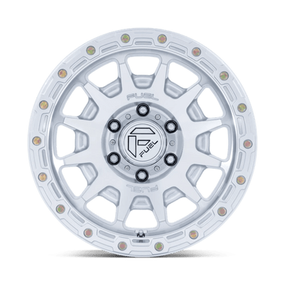 17x8.5 Fuel Off-Road FC884 Fortress Gloss Silver Machined Face Wheel 5x5 (25mm)