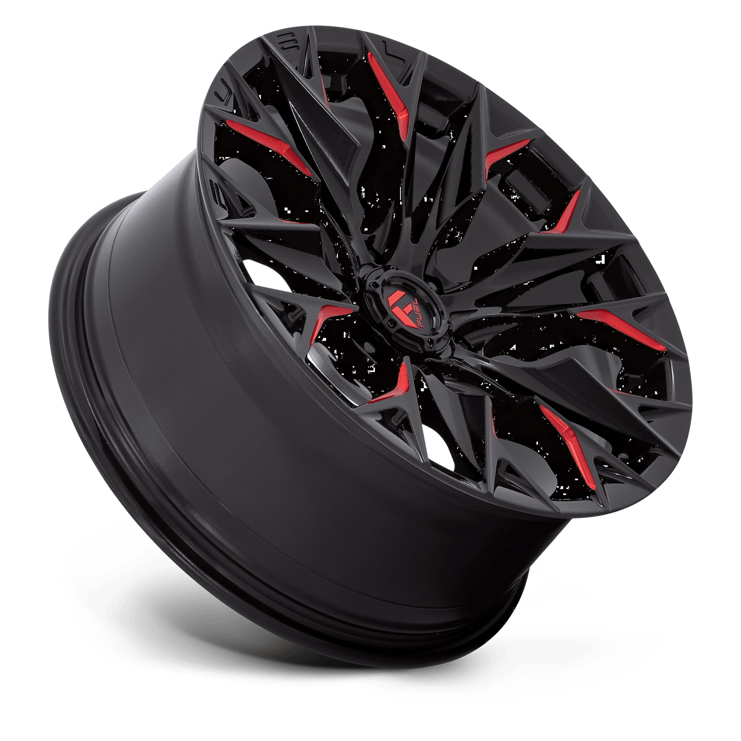 20x9 Fuel D823 Flame Gloss Black Milled With Candy Red Wheel 6x5.5 (1mm)
