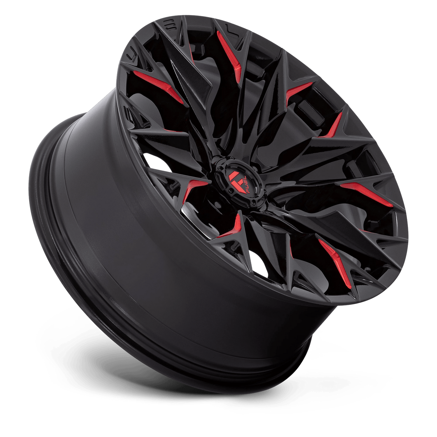 20x9 Fuel D823 Flame Gloss Black Milled With Candy Red Wheel 6x5.5 (1mm)
