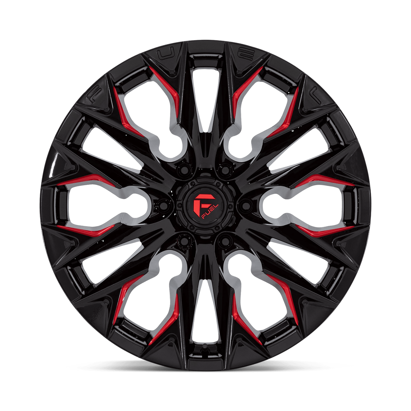 20x9 Fuel D823 Flame Gloss Black Milled With Candy Red Wheel 6x5.5 (1mm)