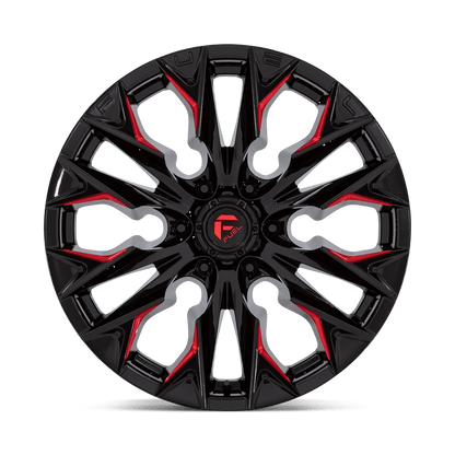 20x9 Fuel D823 Flame Gloss Black Milled With Candy Red Wheel 6x5.5 (1mm)