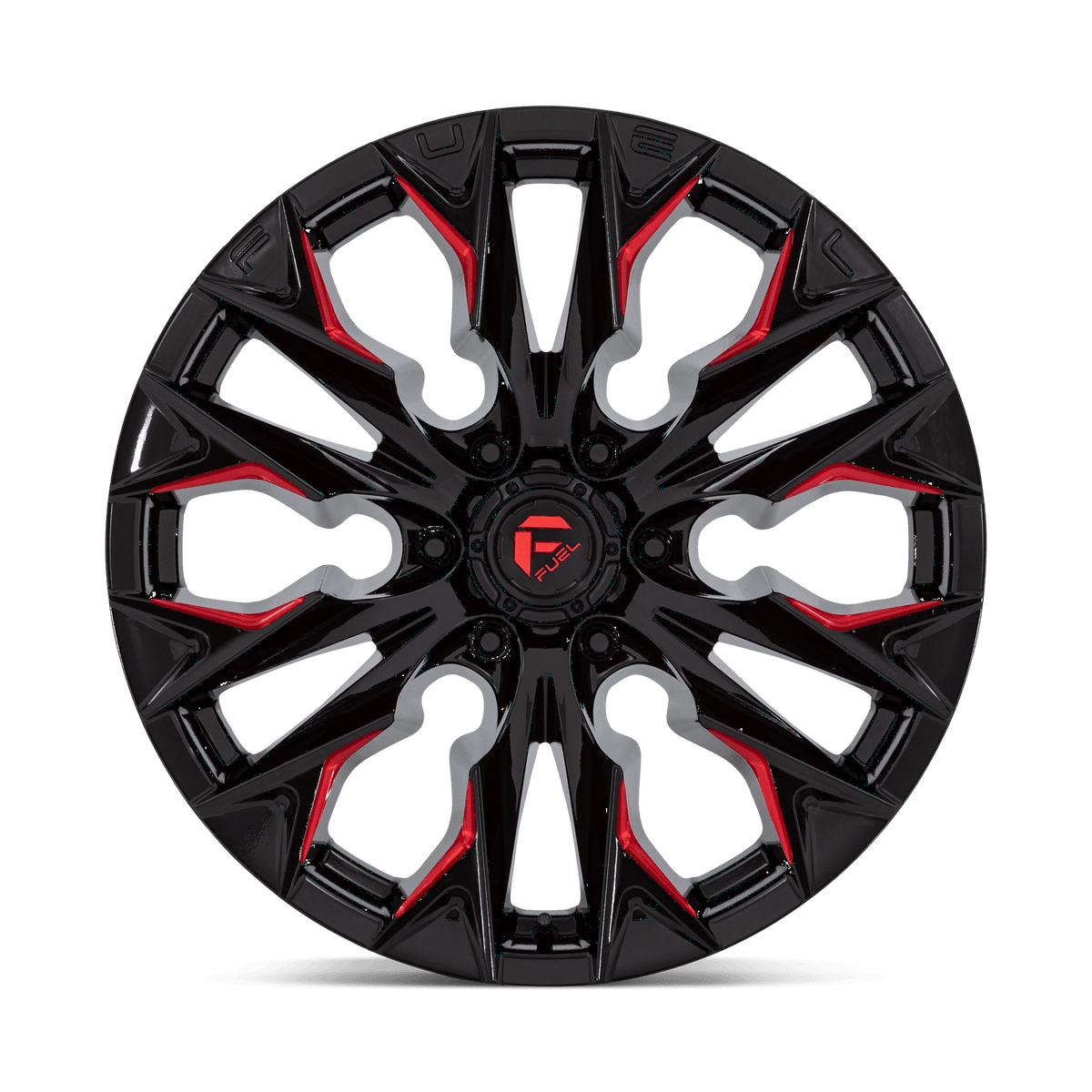 20x9 Fuel D823 Flame Gloss Black Milled With Candy Red Wheel 6x5.5 (1mm)