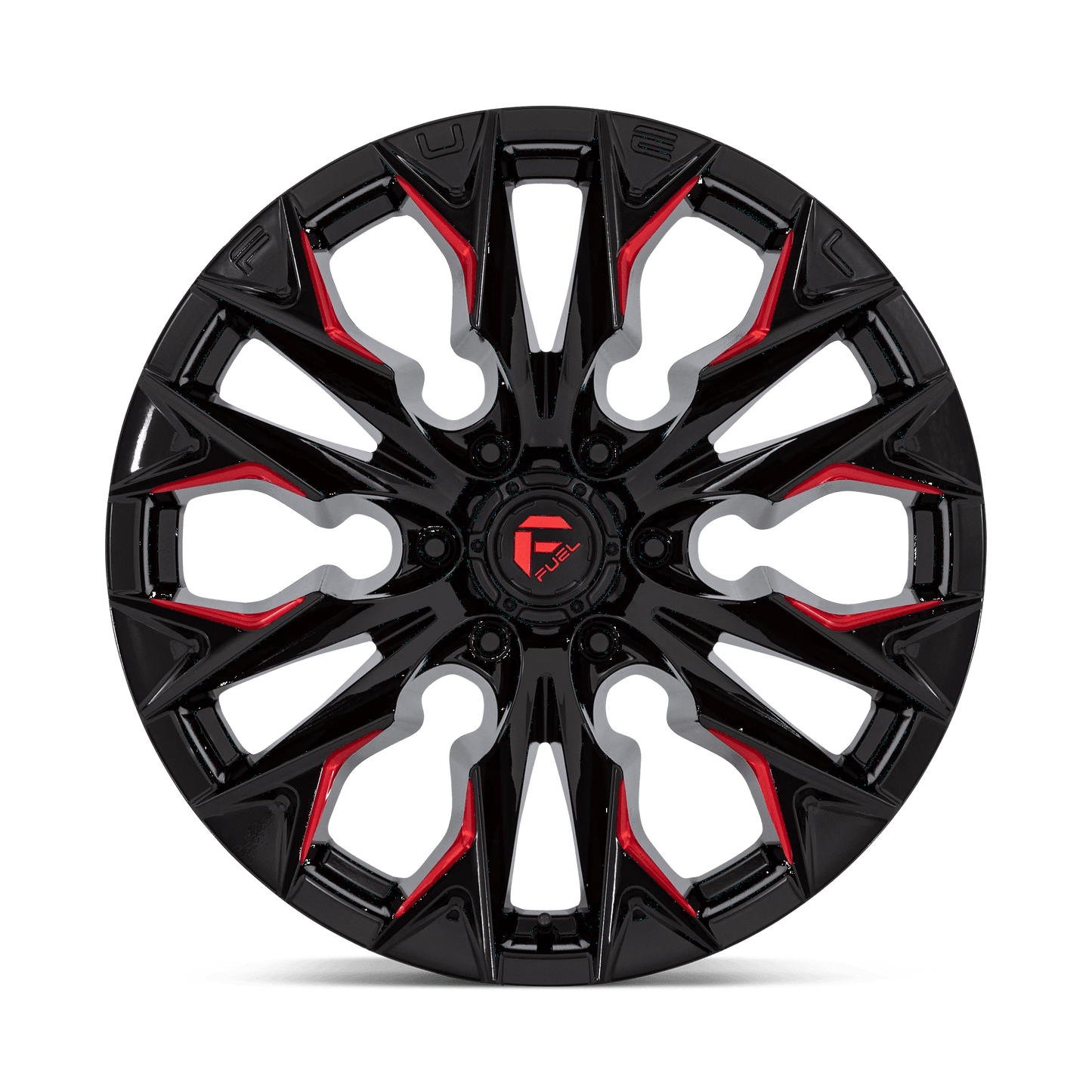20x9 Fuel D823 Flame Gloss Black Milled With Candy Red Wheel 6x5.5 (1mm)