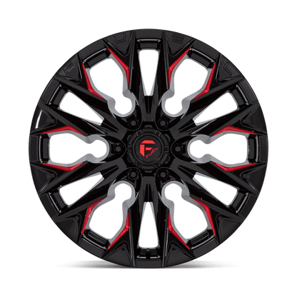 20x9 Fuel D823 Flame Gloss Black Milled With Candy Red Wheel 6x5.5 (1mm)