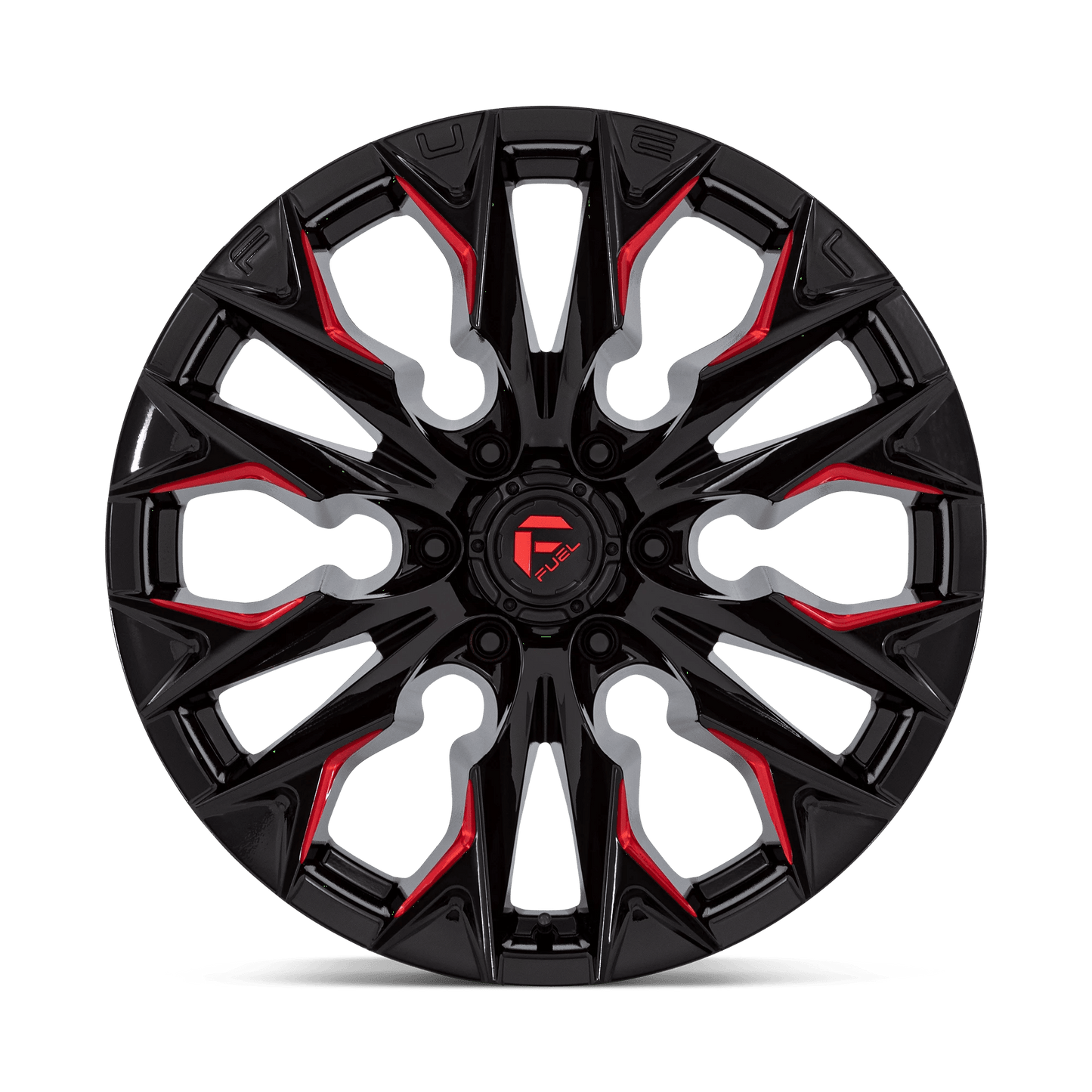 20x9 Fuel D823 Flame Gloss Black Milled With Candy Red Wheel 6x5.5 (1mm)
