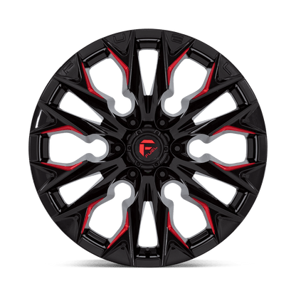 20x9 Fuel D823 Flame Gloss Black Milled With Candy Red Wheel 6x5.5 (1mm)