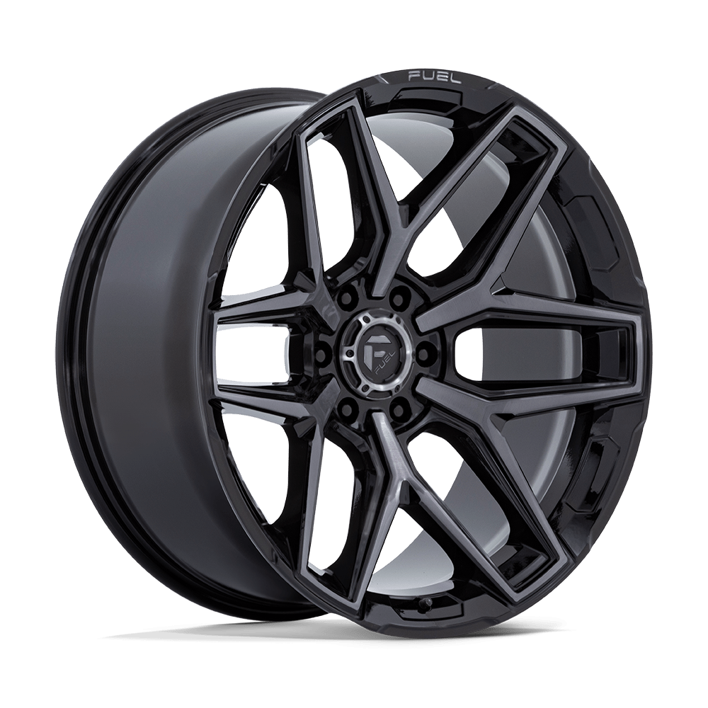 22x10 Fuel FC854 Flux Gloss Black Brushed Gray Tint Wheel 6x135 (-18mm)
