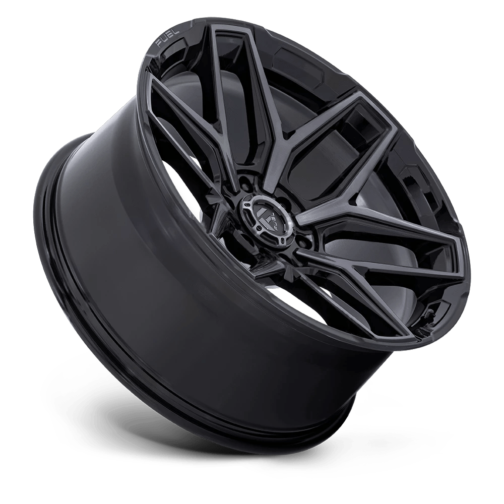 22x10 Fuel FC854 Flux Gloss Black Brushed Face W/ Gray Tint Wheel 8x170 (-18mm)