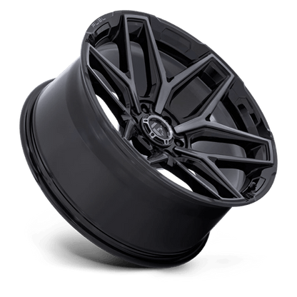 22x9.5 Fuel FC854 Flux Gloss Black Brushed Face W/ Gray Tint Wheel 6x5.5 (20mm)