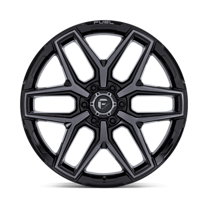 22x10 Fuel Flux Gloss Black Brushed Face With Gray Tint Wheel 8x170 (-18mm)