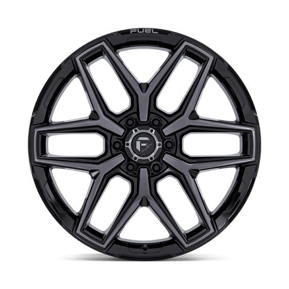 22x10 Fuel FC854 Flux Gloss Black Brushed Face W/ Gray Tint Wheel 8x170 (-18mm)