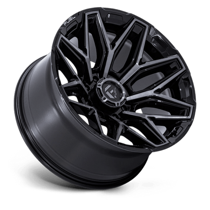 22x10 Fuel FC854 Flux Gloss Black Brushed Face W/ Gray Tint Wheel 8x6.5 (-18mm)