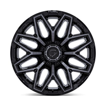 22x10 Fuel FC854 Flux Gloss Black Brushed Face W/ Gray Tint Wheel 8x6.5 (-18mm)