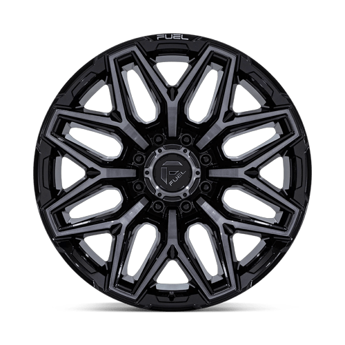22x10 Fuel FC854 Flux Gloss Black Brushed Face W/ Gray Tint Wheel 8x180 (-18mm)