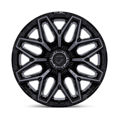 22x10 Fuel FC854 Flux Gloss Black Brushed Face W/ Gray Tint Wheel 8x180 (-18mm)