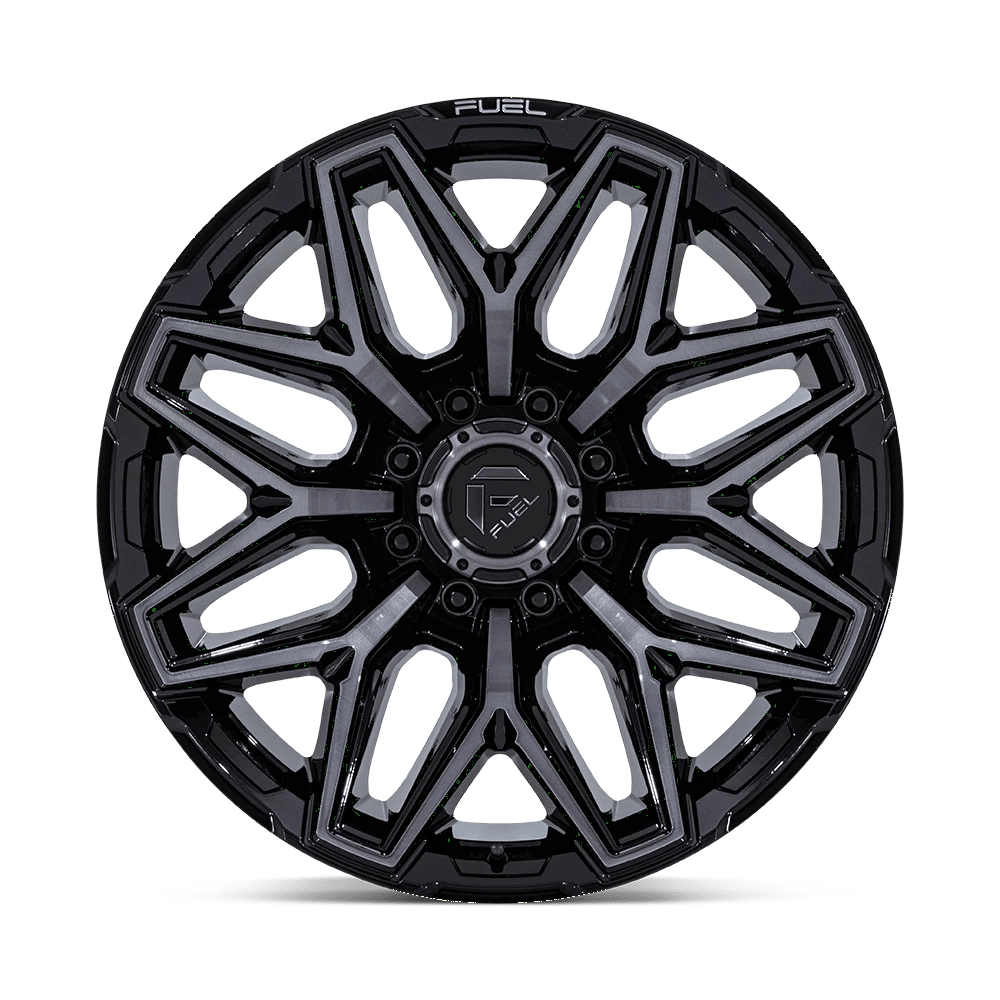 22x12 Fuel FC854 Flux Gloss Black Brushed Face W/ Gray Tint Wheel 8x170 (-44mm)