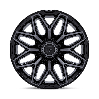 22x12 Fuel FC854 Flux Gloss Black Brushed Face W/ Gray Tint Wheel 8x170 (-44mm)