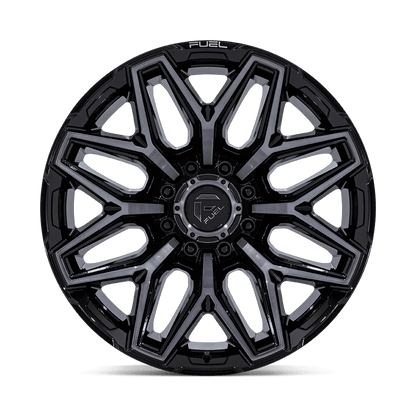 22x12 Fuel FC854 Flux Gloss Black Brushed Face W/ Gray Tint Wheel 8x170 (-44mm)