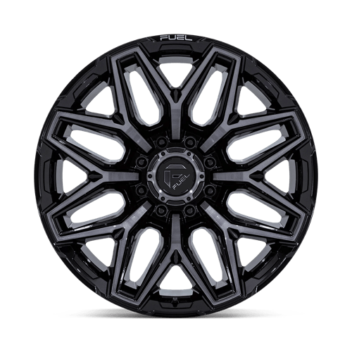 20x10 Fuel FC854 Flux Gloss Black Brushed Face W/ Gray Tint Wheel 8x180 (-18mm)