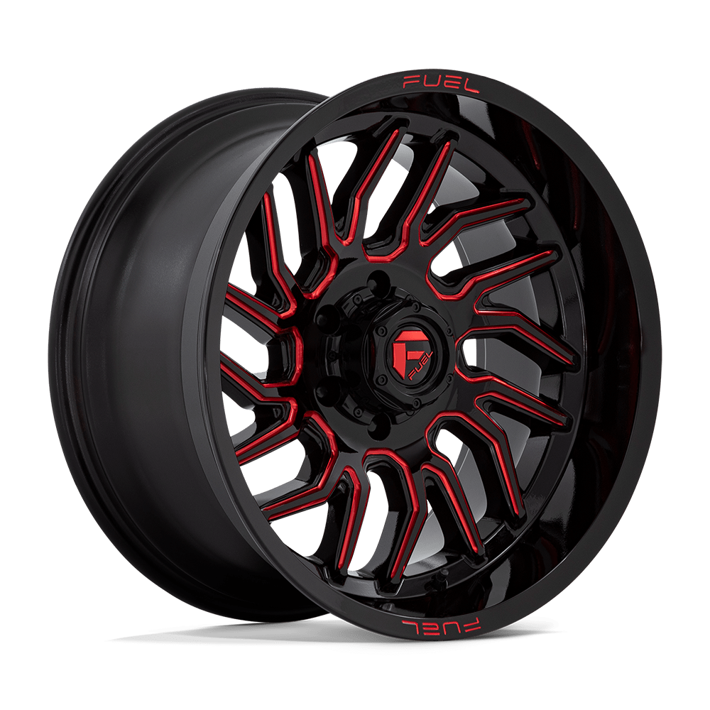 20x10 Fuel D808 Hurricane Gloss Black Milled Red Wheel 6x135 (-18mm)