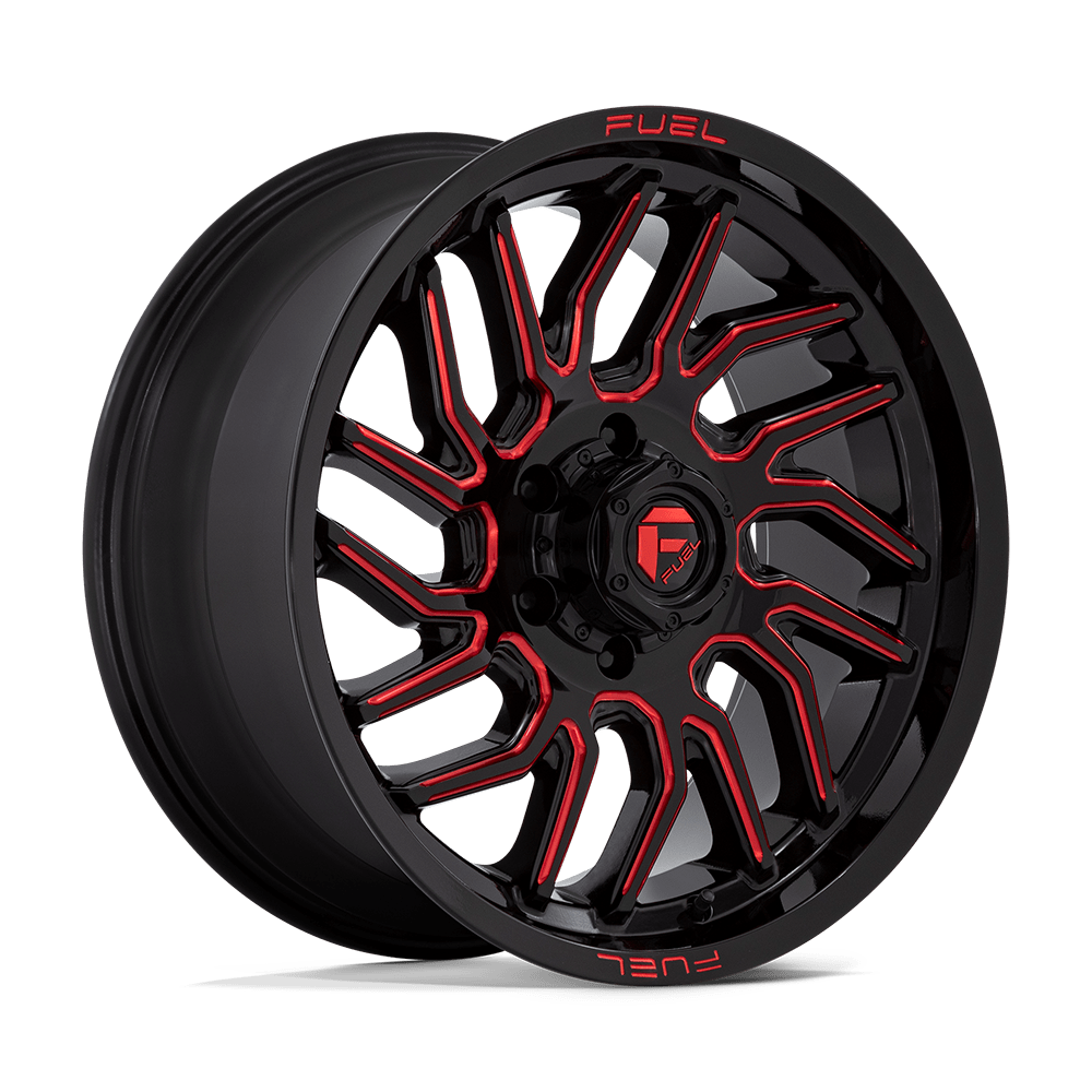 20x9 Fuel D808 Hurricane Gloss Black Milled Red Tint Wheel 6x5.5 (20mm)