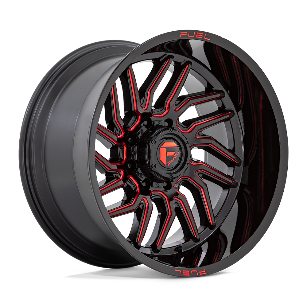 20x10 Fuel D808 Hurricane Gloss Black Milled Red Tint Wheel 5x5 (-18mm)