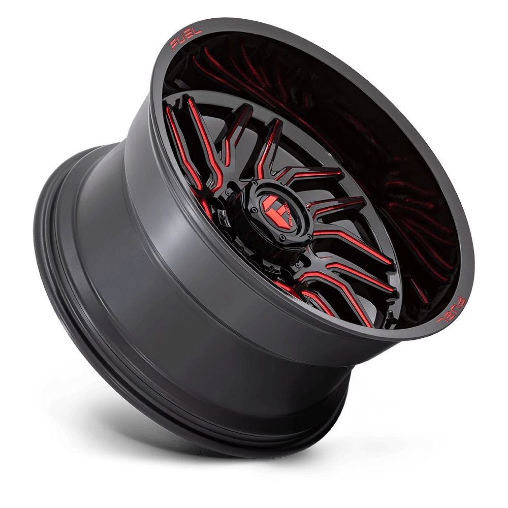 20x10 Fuel D808 Hurricane Gloss Black Milled Red Tint Wheel 5x150 (-18mm)