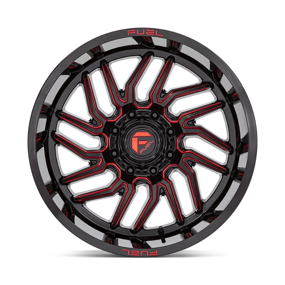 20x10 Fuel D808 Hurricane Gloss Black Milled Red Tint Wheel 5x150 (-18mm)