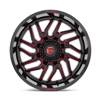 20x10 Fuel D808 Hurricane Black Milled Red Tint Wheel 5x5.5 (-18mm)
