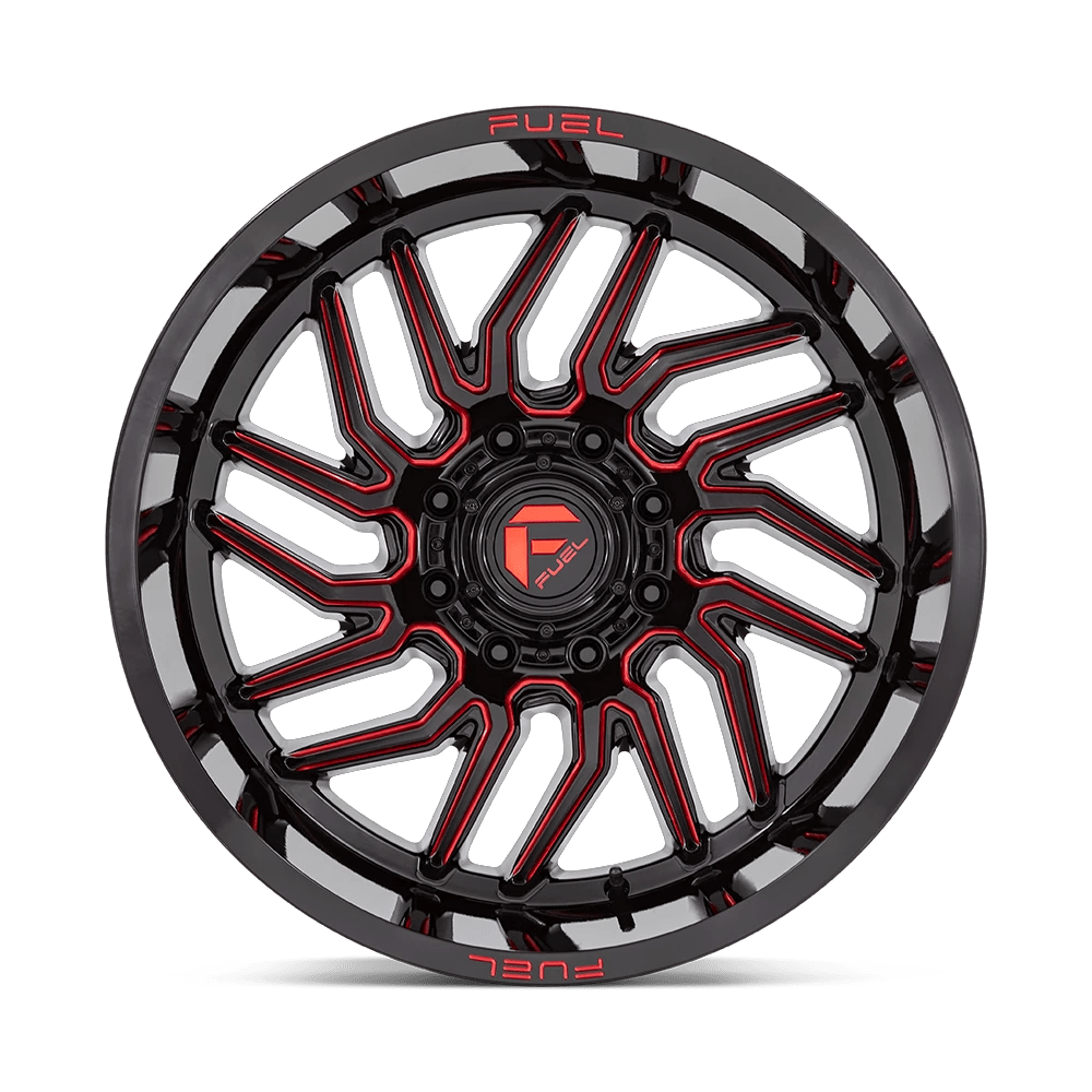 20x10 Fuel D808 Hurricane Black Milled Red Tint Wheel 5x5.5 (-18mm)